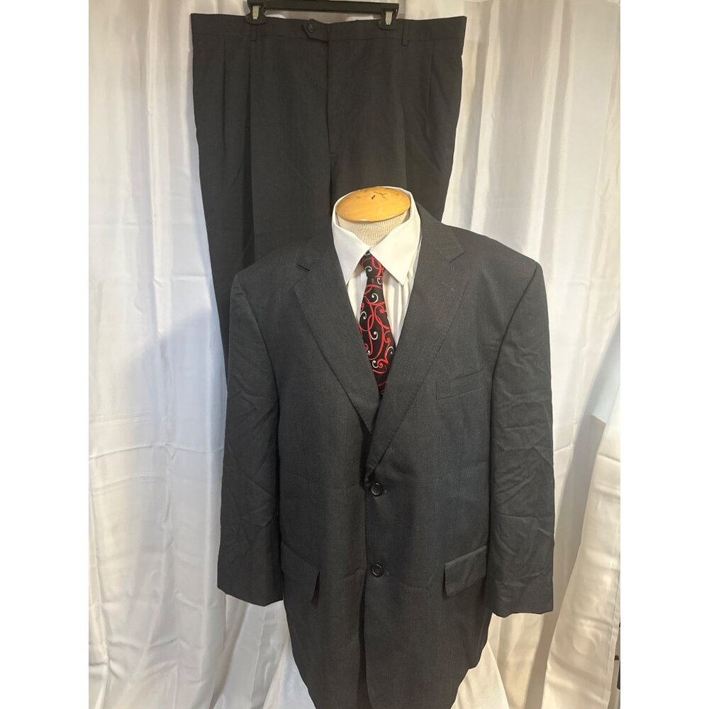 Joseph & Feiss Gold Mens Two-Piece Suit Super 120s Wool Charcoal 48S/44W